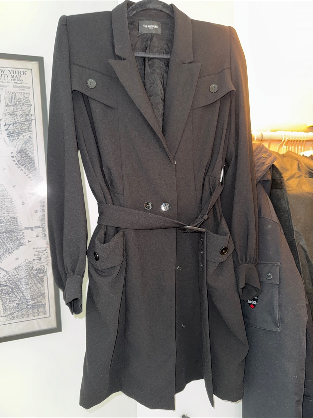 Black Women's Belted Trench Coat